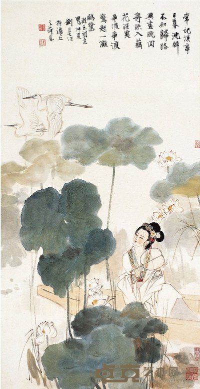 刘旦宅（1931～  ） 荷塘消夏图 
