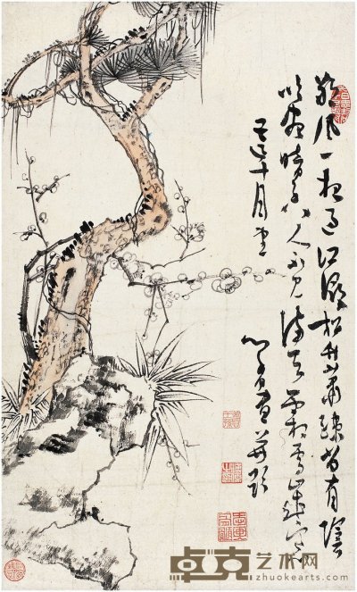 溥 儒（1896～1963） 岁寒三友图 