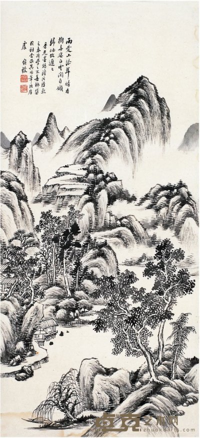 何维檏（1844～1925） 溪山晴峦图 