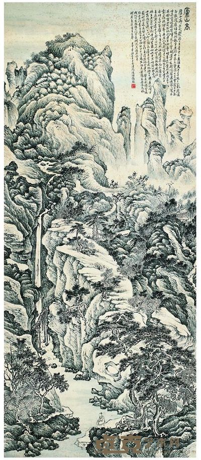 张琮 1932年作 仿沈周庐山高图 立轴 166.5×70.5cm