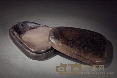 清 老坑荷叶端砚 19×14.7×2.3cm