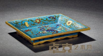 清康熙 掐丝珐琅青鸾花卉盘 