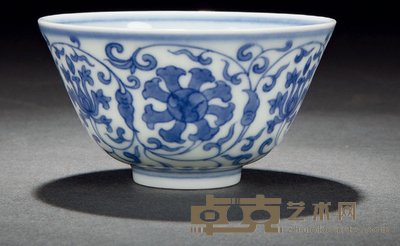 清 青花缠枝莲纹杯 