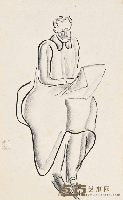 常玉 仕女 45×28.5cm