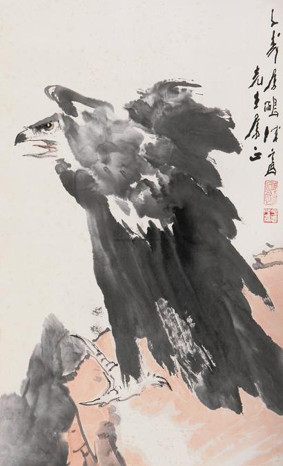 王子武 雄鹰图 立轴