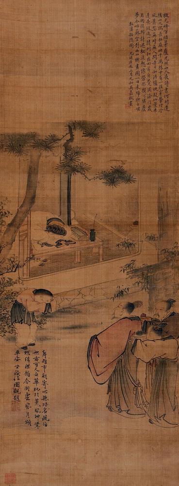 吴友如 庚辰（1880年）作 松溪招隐图 立轴