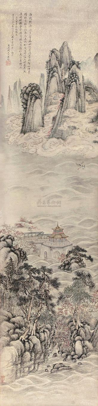 刘廷杰 丙申（1836年）作 海屋添筹 立轴