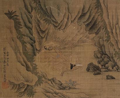 改琦 壬申（1812年）作 达摩面壁 立轴