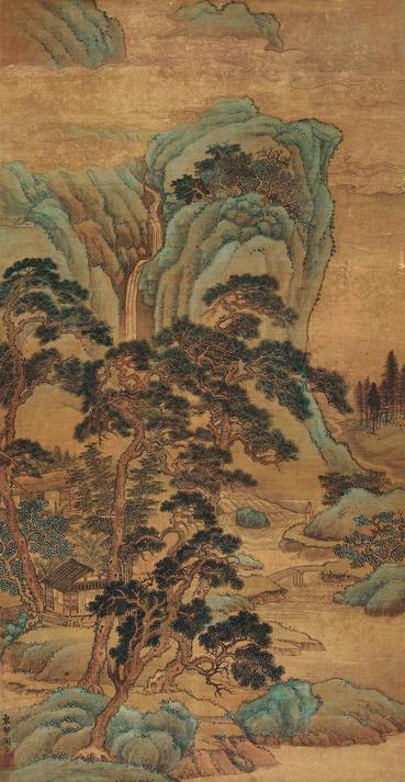 周臣 青绿山水 立轴