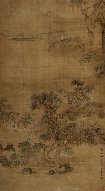 方薰 （款） 辛丑（1781年）作 商山四皓 镜心