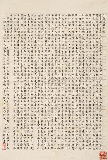 嘉庆帝 （款） 己巳（1809年）作 小楷九成宫 立轴