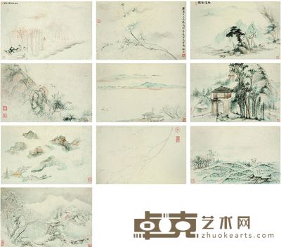 山水十开 25.5×39.5cm×10