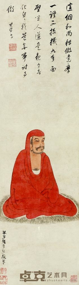 孙克弘（1533-1611） 达摩像 98×27.3cm
