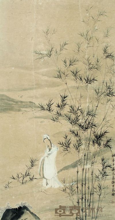吴浣蕙（1894-） 竹林观音 73×40cm
