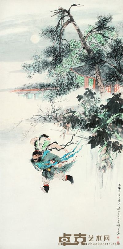 倪墨耕（1855-1919） 钟馗嫁妹 131×65.5cm