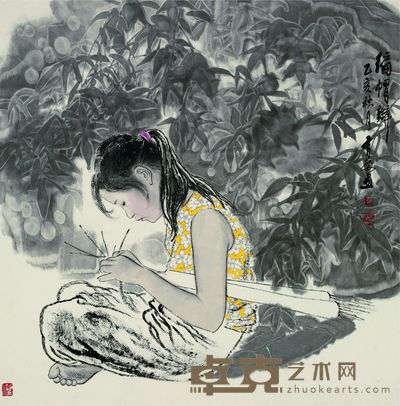 王有政 编帽辨 68×68cm