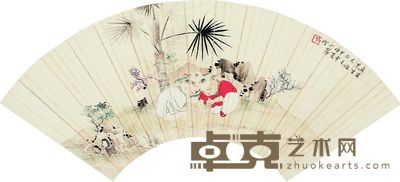 人物、书法 18×51cm×2