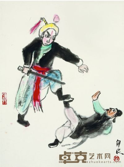 京戏人物 48×36CM