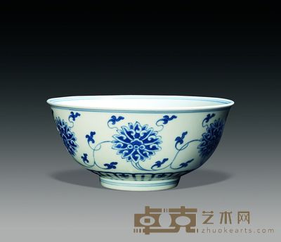 清·道光 青花莲纹官碗 口径16.5cm 高9cm