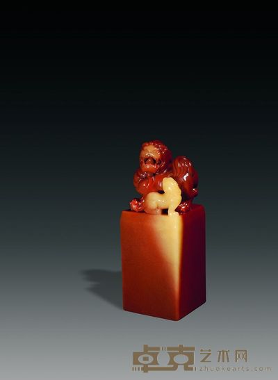 红芙蓉印章 3.8×3.5×10cm
