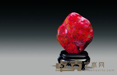 昌化藕粉地鸡血摆件 7.8×9×1.3cm