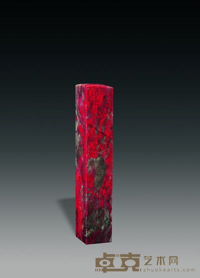 昌化牛角地鸡血扁章 2.6×2.3×13cm