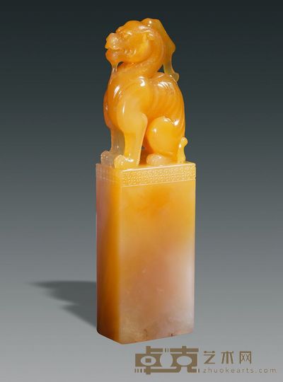 巴林浮黄冻印章 3×1.8×11.3cm