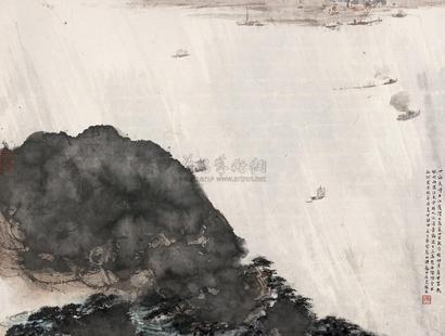 傅抱石 1964年作 《毛主席登庐山诗意》 立轴