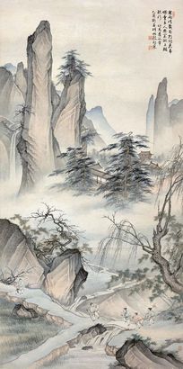 殷梓湘 1945年作 《踏歌行》 镜心