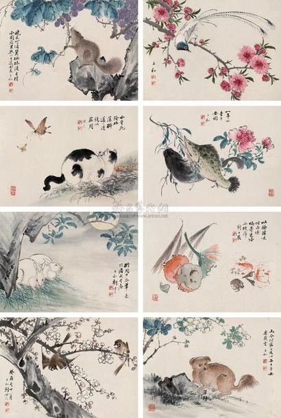 刘德六 1873年作 花鸟鱼虫杂册 册页 （八开）