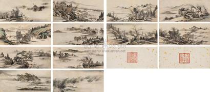 袁瑛 山水图册 册页 （十二开）