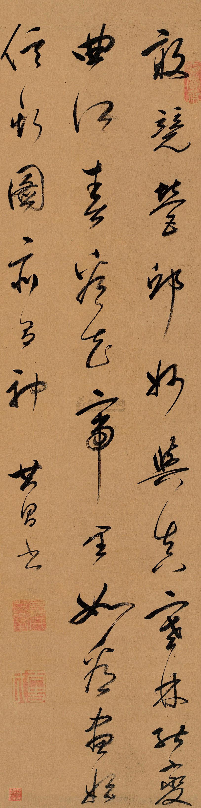 董其昌 行书七言诗 立轴128×31.5cm