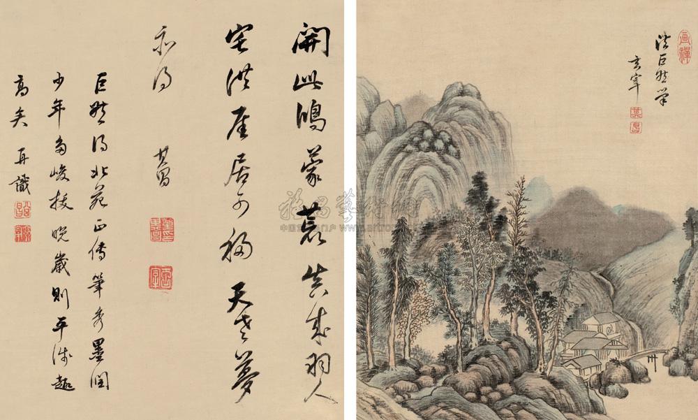 董其昌 深山幽居 镜心29×24cm