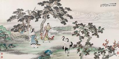 李子牧 2007年作 静淡云鹤起 镜心