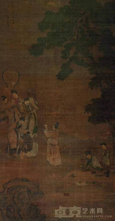 刘璧 1823年作 簪花图 立轴 186×97cm