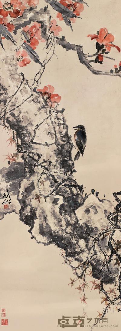 高剑父 红棉翠鸟 立轴 166×61cm