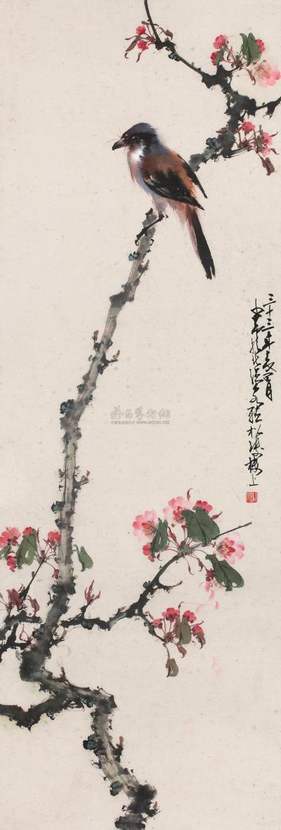 赵少昂 1944年作 花鸟 镜框