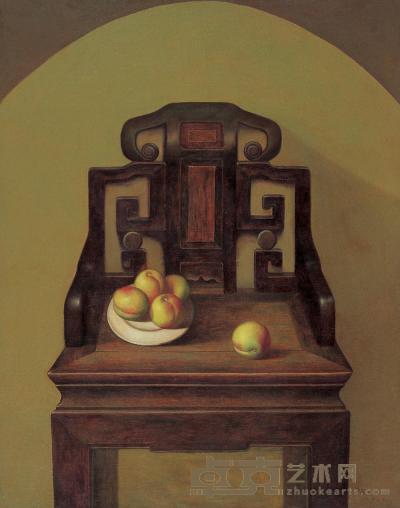 贾跃民 1995年作 古椅·桃 92×73cm