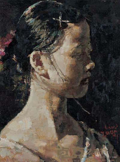 林永康 2005年作 少女人像 40×30cm