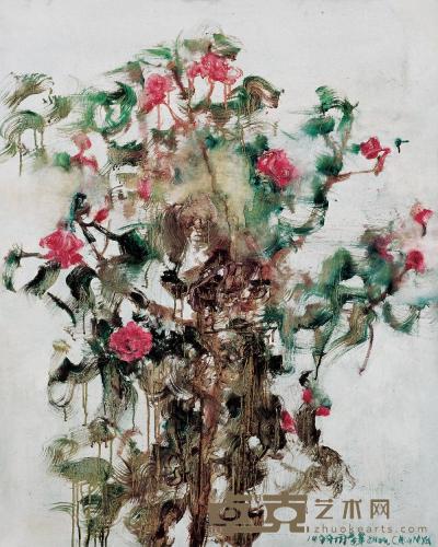 周春芽 1999年作  风中的玫瑰 100×80cm