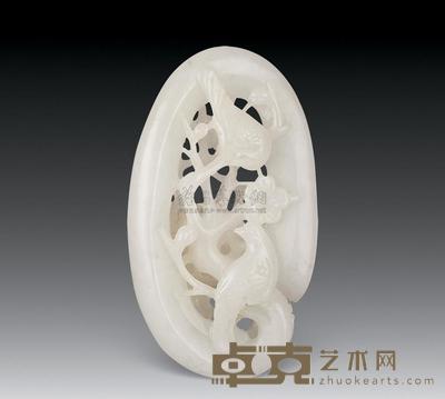 玉刻花鸟珮 6.2×3.5cm