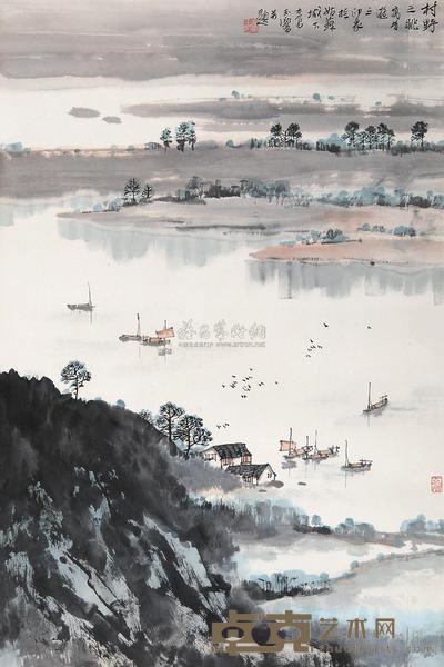 宋玉麟 村野之眺 镜心 68×45cm