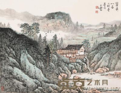 宋玉麟 翠屏山居 镜心 32×41cm