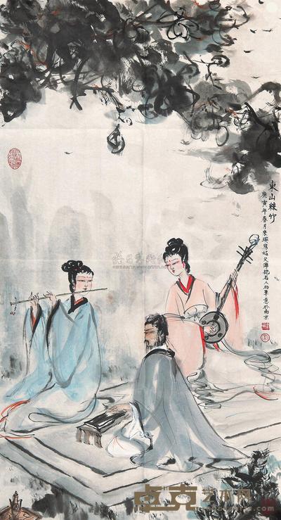 罗来瑛 东山丝竹 镜心 84×46cm