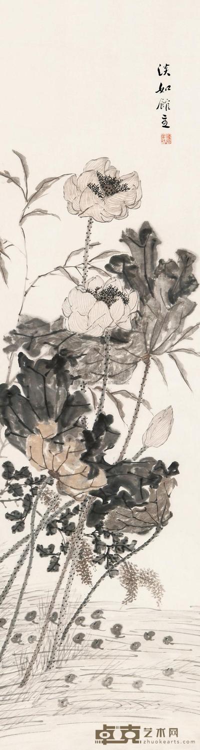 王友石 芙蓉图 立轴 145×38.5cm