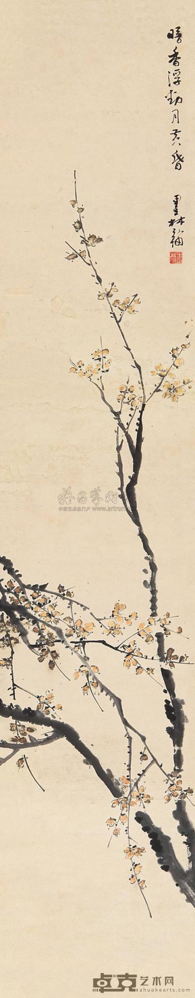 王墨林 暗香浮动月黄昏 立轴 134×26cm