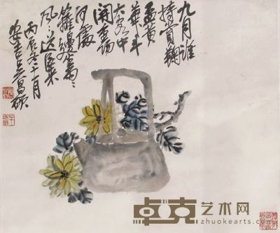 吴昌硕菊花 43cm×52cm