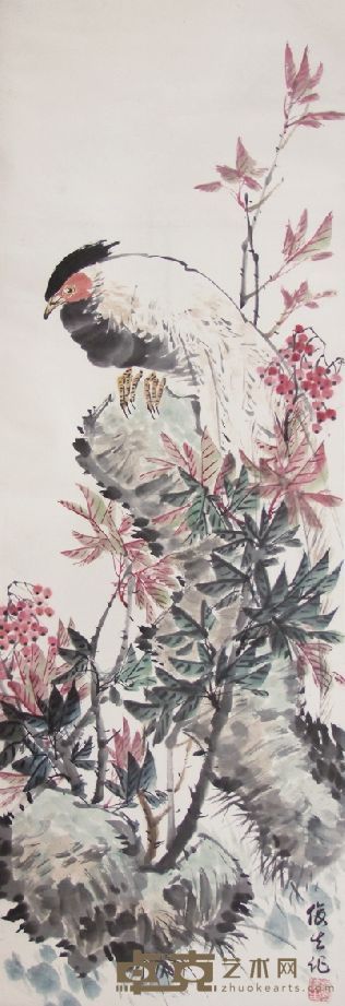 葛俊生花鸟 102cm×34cm