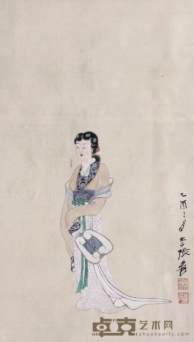 张大千人物 42cm×23cm