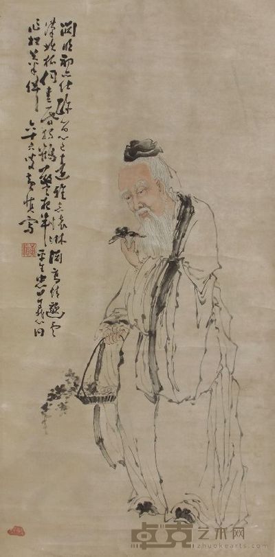 黄慎人物 134cm×66cm